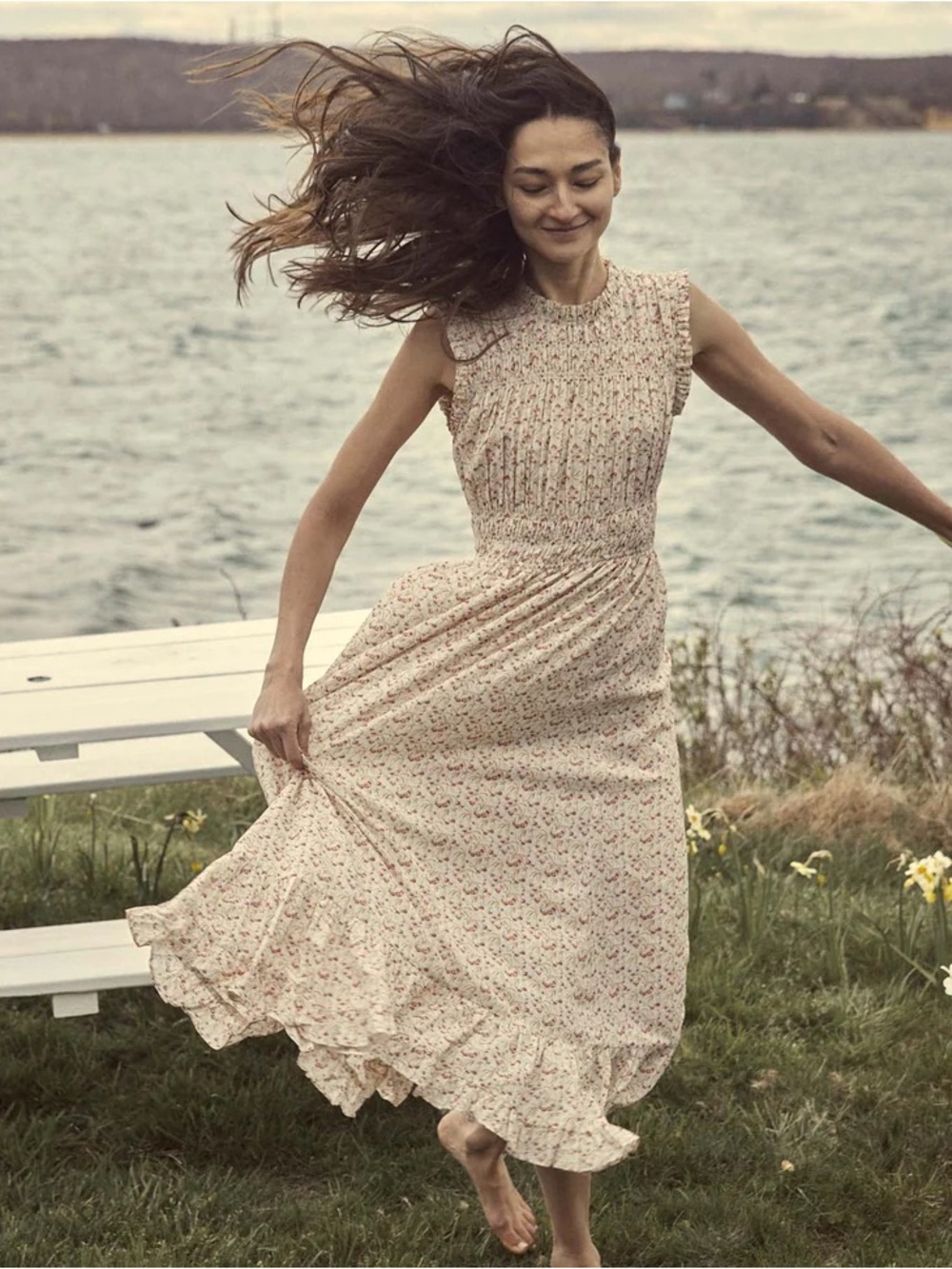 Doen hollis dress in sunshine meadow EUC